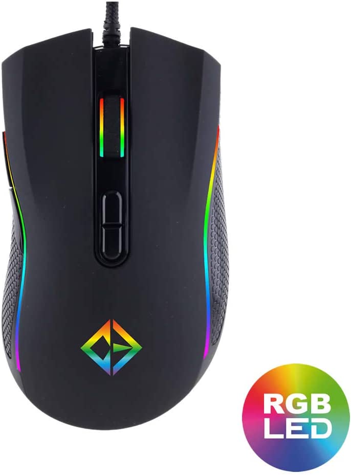 Combrite Gaming Mouse USB Wired, Rainbow LED Light, 7 Programmable ...